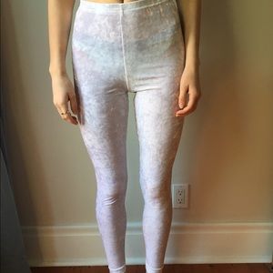 White velvet leggings
