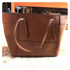 Guess Delaney small classic tote in cognac