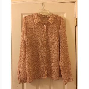 Forever 21+ Leaf Print Button down Shirt