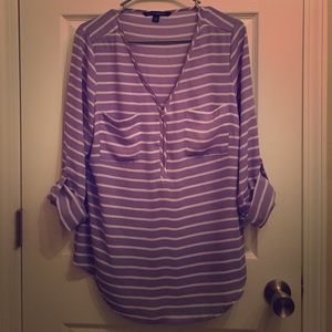 Purple & White Stripped Blouse
