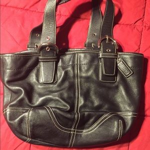 Authentic Black Leather Coach Purse