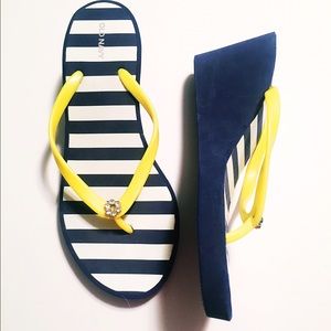 Old Navy Shoes - Nautical Wedge Flip Flops Old Navy Shoes - Nautical Wedge Flip Flops