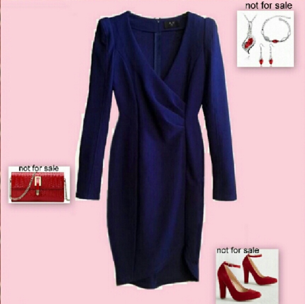 Elegant AX PARIS Knee Length Wraparound Look Dress