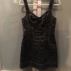 Black denim BETSEY JOHNSON dress, damask print