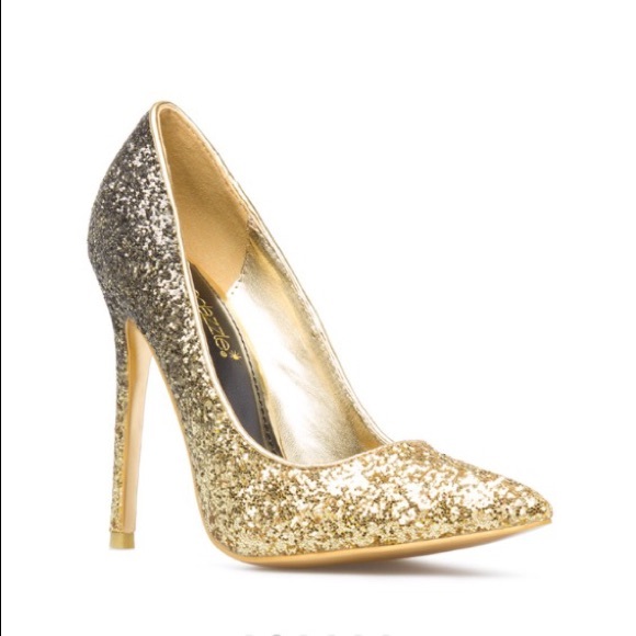 ✨🎀HOST PICK🎀✨faux-leather/glitter in gold🐝 - Picture 3 of 4