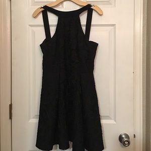 Black lacy backless dress