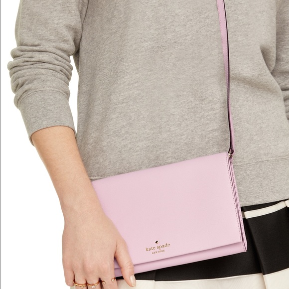 Kate Spade Street Cali Clutch  Leather Rose