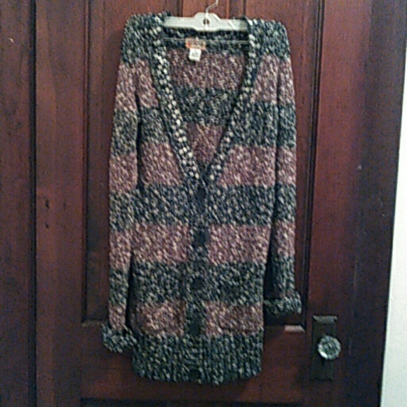Long open cardigan sweater - Picture 2 of 4