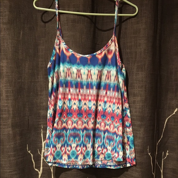 Multicolor spaghetti strap tank