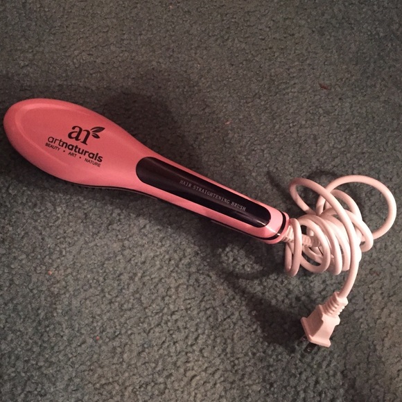 Hair straightener brush