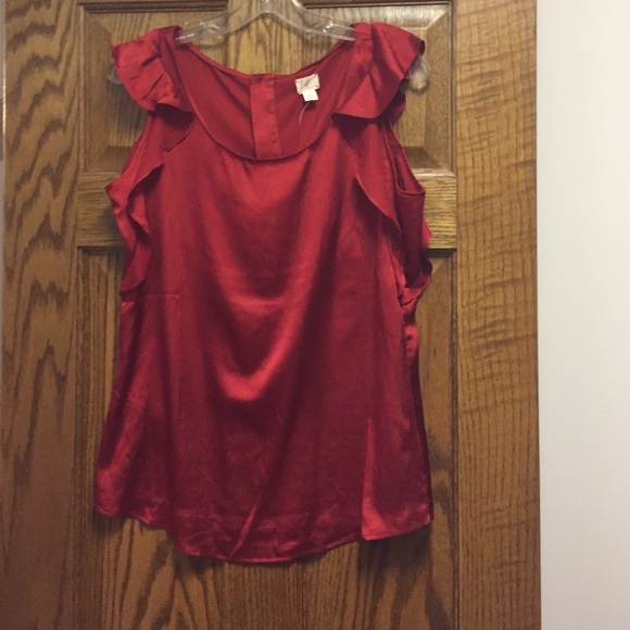 NWT Red sleeveless Loft blouse