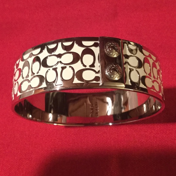 Brand new White and silver coach bracelet bangle.
