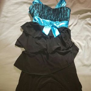 Black and blue Deb dress