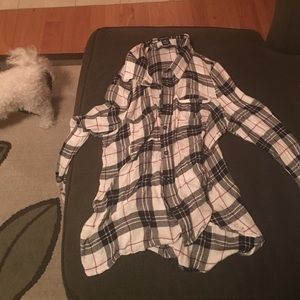 Cute soft high low flannel