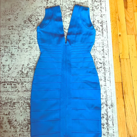 Authentic Herve Leger bandage dress blue small