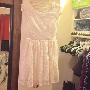 White sparkle mini wedding homecoming winter dress