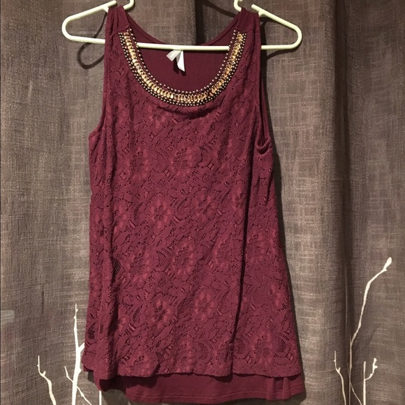 Lace razor back tank