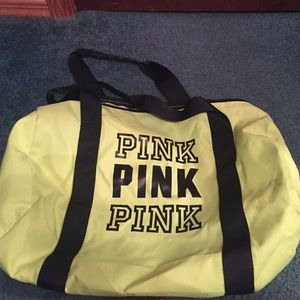 Pink duffle bag