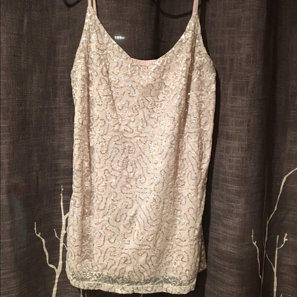 Blush pink sequin tank