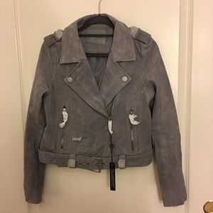 NWT Blanknyc Suede Moto Jacket in Cloud grey
