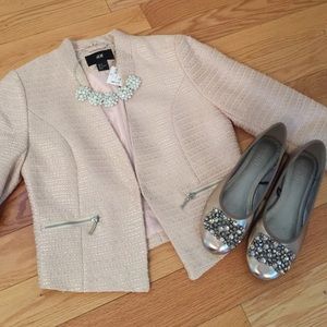 Light Pink/Gold Tweed Blazer