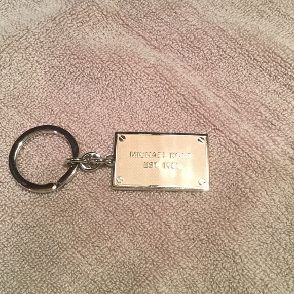 NWT Authentic Michael Kors pink square keychain