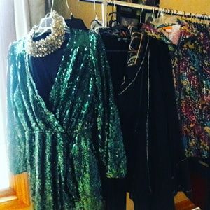 Short Holiday Sequence Dress