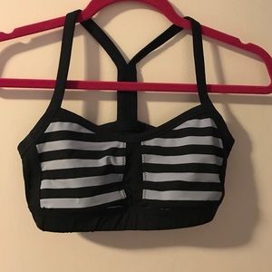 Lululemon striped blue and black bra