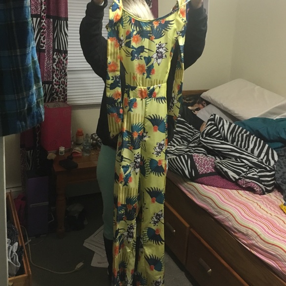 yellow floral romper