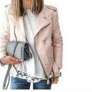 Pink leather jacket