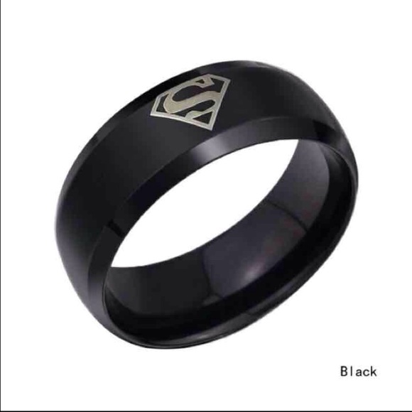 5/$20 🆕 Black Stainless Steel Superman Ring - Picture 2 of 2