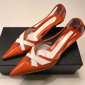 Sergio Rossi orange/white heels size 36 Sergio Rossi orange/white heels size 36
