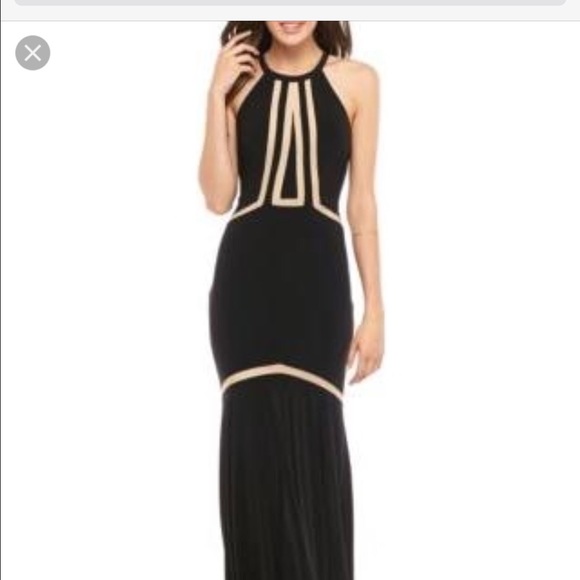 Xscape illusion jersey gown