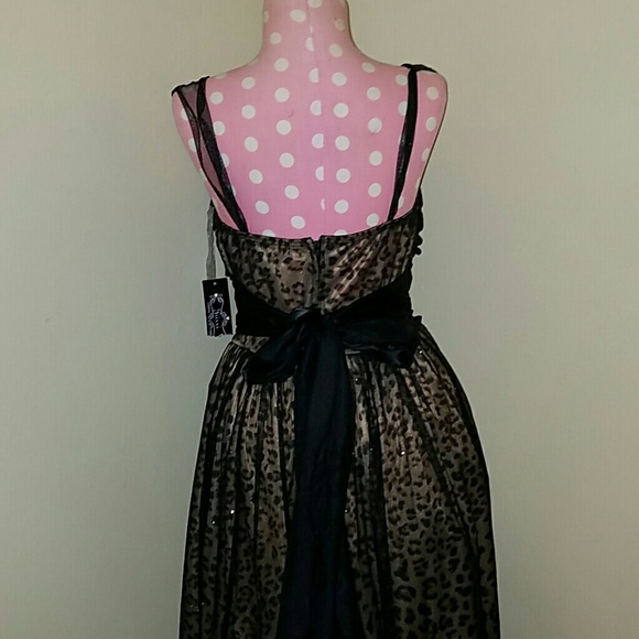 Leopard print with tulle overlay dress - Picture 2 of 2