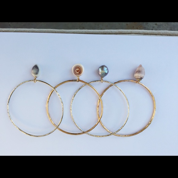 14kt Gold Bangles w Dangling Sea Charms - Picture 3 of 3