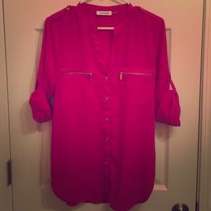 Calvin Klein Pink Button Up Blouse