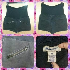 Blue Spice Black Maternity Shorts