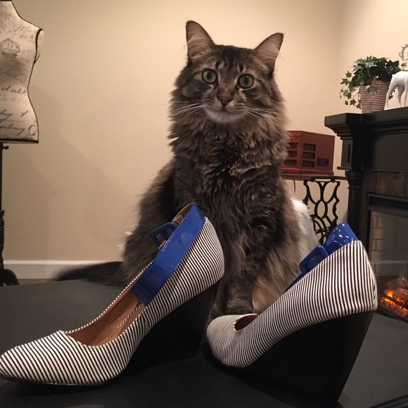 Striped wedge heel NWOT