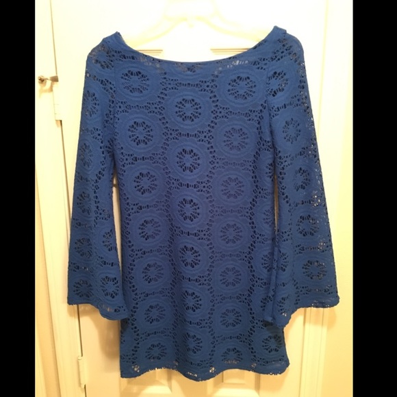 Judith March Royal Blue Crochet Dress