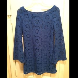 Judith March Royal Blue Crochet Dress
