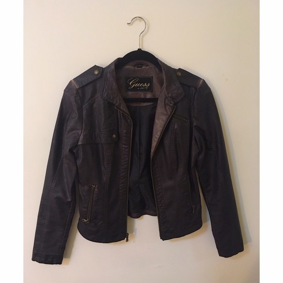 Guess Brown Leather Jacket