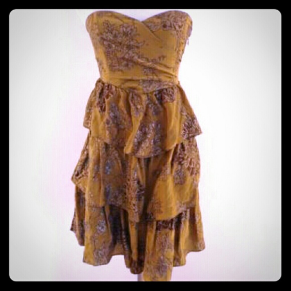 Anthroplogie Moulinette Soeurs Golden Light Dress