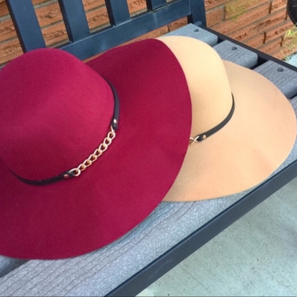 🦋Wool Blend Floppy Chain Detail Chic Hats🦋 - Picture 2 of 6