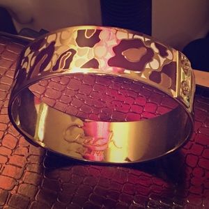 Coach brown and creme bangle