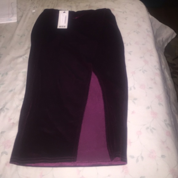 Lucy Asymmetric Wrap Velvet Midi Skirt - Picture 4 of 4