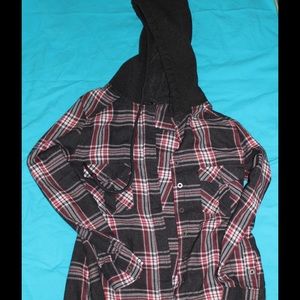 BOYFRIEND FLANNEL HOODIE