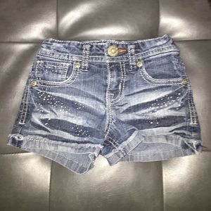 Denim Shorts with Rhinestones