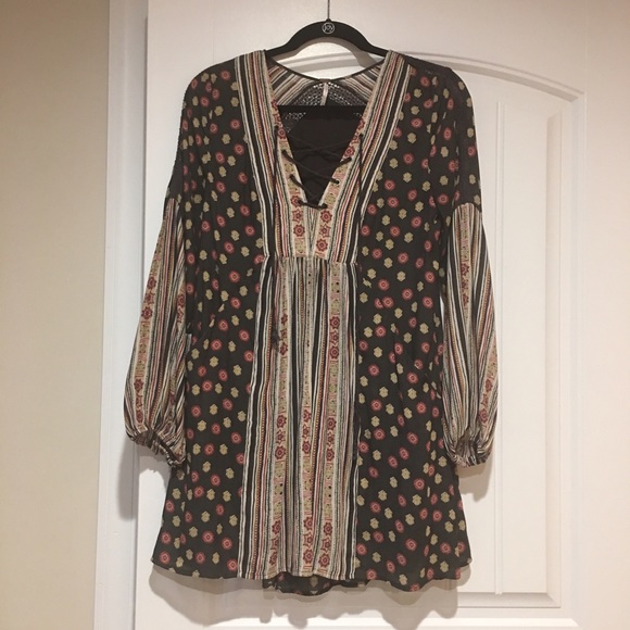 Free People Rain or Shine Long Sleeve Lace Dress