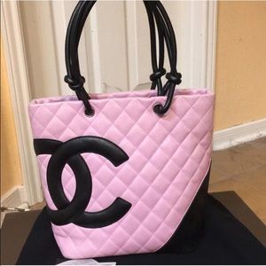 Chanel
Cambon pink and black tote bag
