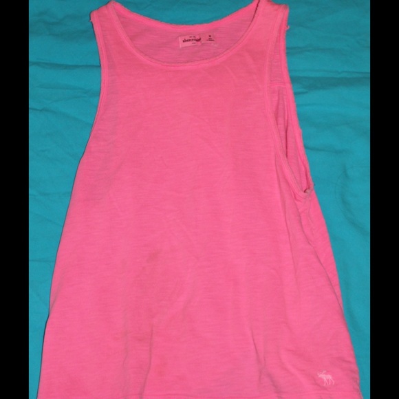ABERCROMBIE KIDS PINK MUSCLE TANK WITH OPEN BACK